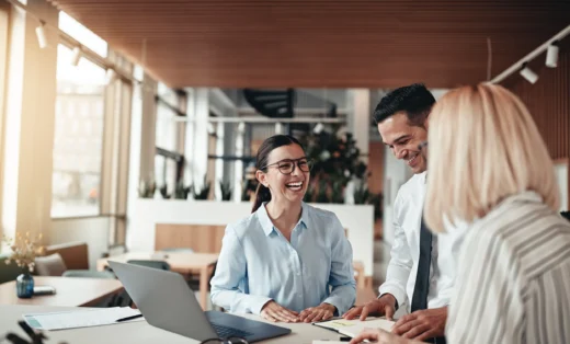 a group of people in a meeting